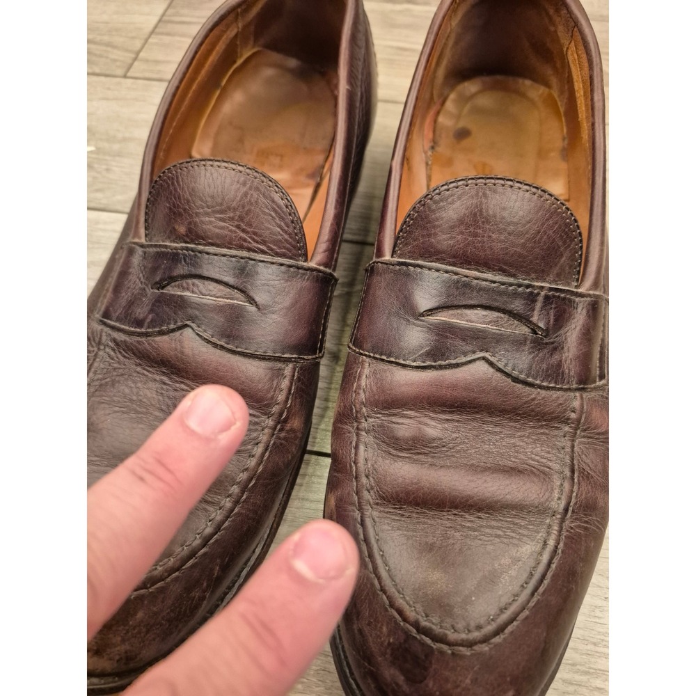 Alden New England Mens Brown Leather Penny Loafers Dress Shoes 9694 Sz 11.5 B/D - Picture 8 of 16